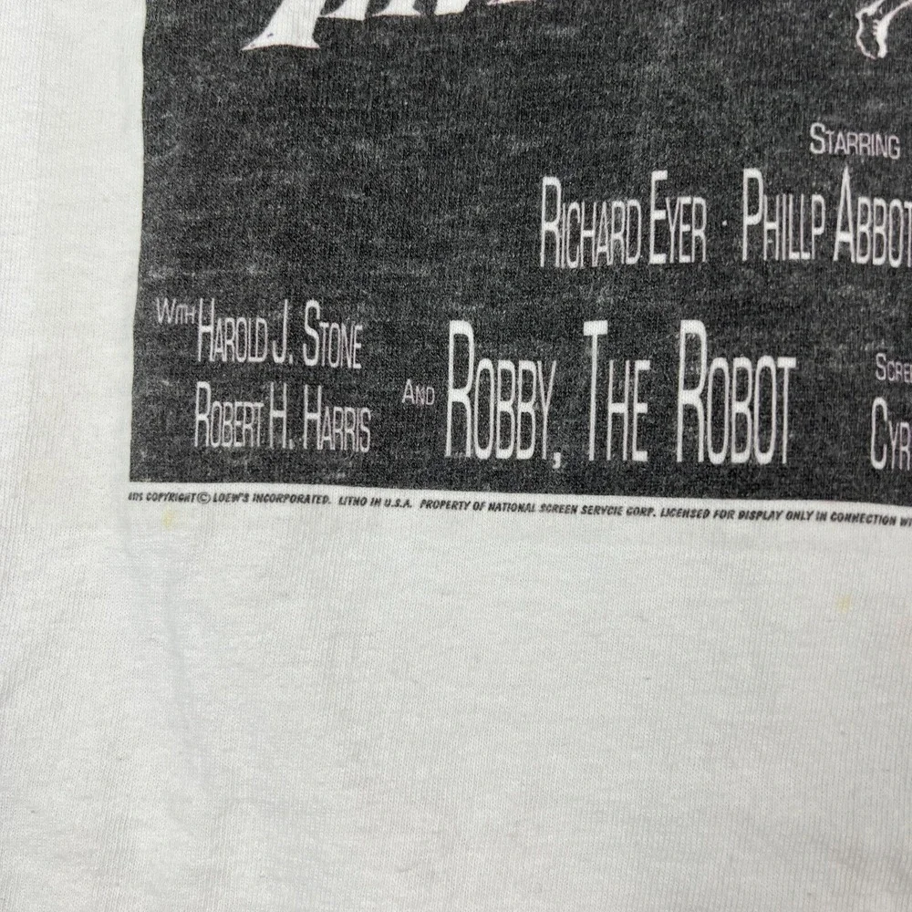 VTG The Invisible Boy Movie Poster T Shirt Mens Medium Robby‎ the Robot SciFi - Picture 3 of 10
